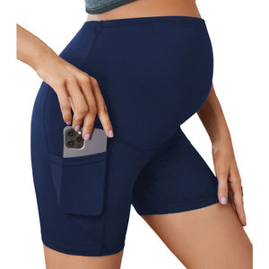 Vestido <span class=keywords><strong>de</strong></span> <span class=keywords><strong>embarazada</strong></span> Leggings <span class=keywords><strong>de</strong></span> yoga Cintura alta Gimnasio Pantalones cortos Fitness Tallas grandes Mujeres Maternidad Bicicleta Pantalones cortos con bolsillos - Product Image 6