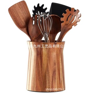 Boîte de rangement créative et minimaliste en bois pour vaisselle, organisateur d'ustensiles de cuisine en bois massif pour bureau, outil de cuisine - Product Image 2