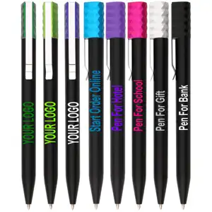 China OEM Promo Products Metal clip twist Alexluca Italy Brand Ball ballpoint Pen Metallic black with custom logo