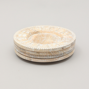 Piatto Decorativo in Legno Bianco da 13 Pollici, Artigianale, per Decorazione Tavola - Product Image 6