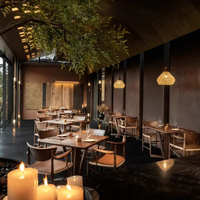 Ensemble table et chaises de restaurant de luxe moderne Songdesign, sur mesure, pour hôtel, café, centre commercial, bar en bois massif, garantie 5 ans
