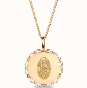 Inspire Jewelry's New Arrival Gold Plated impermeable minimalista personalizado huella digital Vintage moneda Collar para regalo - Product Image 1