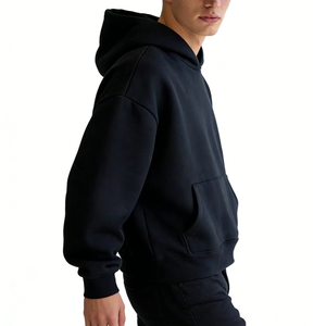 เสื้อฮู้ดดี้ผ้าฝ้ายเนื้อหนัก 380 500 GSM แบบเรียบหรู ทรงครอป สำหรับผู้ชาย สไตล์สตรีทแวร์ ขนาดโอเวอร์ไซส์  รับสั่งทำพิเศษ - Product Image 2