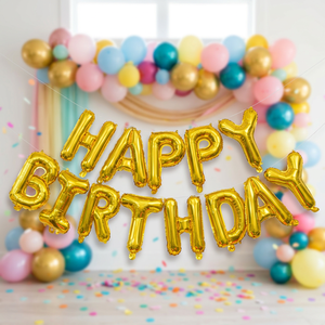 BLN Wholesale Happy Birthday Balloons Bubble Letter Foil Mylar Balloon Set  Gold Rose Gold for Birthday Party Decorations - Product Image 2
