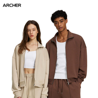 Veste décontractée unisexe personnalisée de qualité supérieure, coupe ample, zippée, 345g, pour l'automne-hiver 2026, idéale pour le quotidien des hommes et des couples