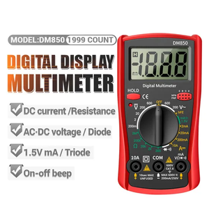 มัลติมิเตอร์ดิจิตอลรุ่น DM850 สำหรับมืออาชีพ เครื่องทดสอบแรงดันไฟฟ้าอัตโนมัติ AC/DC 600V AC/DC กระแสไฟ 10A หน้าจอแสดงผล 4 หลัก 1999 ค่า  จอ LCD - Product Image 2