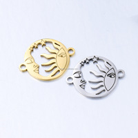 Connecteurs de bijoux double trou Soleil Lune Étoile, breloques personnalisées pour bracelets DIY, souvenirs de remise de diplôme significatifs pour meilleurs amis