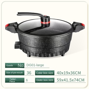 Olla Eléctrica Fácil de Usar con Tapa de Vidrio Templado, Acero Inoxidable, 4L, Control Digital, Enchufe Estadounidense, Redonda, para Uso Doméstico - Product Image 6