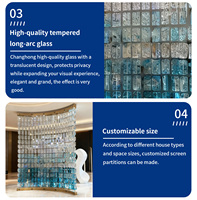 Modern Stainless Steel Frame Crystal Glass Metal Partition Wall Divider for Living Room Lobby Partition Design