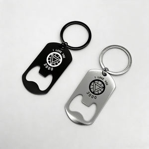 Wine Bottle Opener Keychain Custom logo Sublimation Wedding Gifts Stainless Steel Beer <b>Key</b> <b>Ring</b> Blank Metal Bottle Opener - Product Image 1
