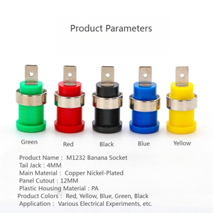 Tùy Chỉnh Vàng-Mạ M12 Adapter Nhựa Chuối Ổ Cắm Thiết Bị Đầu Cuối Cho 4Mm Chuối Cắm Dây Kết Nối Khuếch Đại Loa Thiết Bị Đầu Cuối - Product Image 2