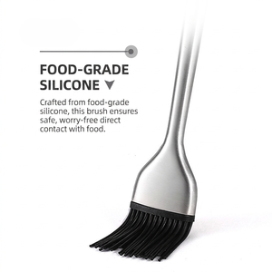 Silicone Basting Brush with Long Stainless Steel Handle, Heat-Resistant Detachable for Baking Kitchen <b>BBQ</b> <b>Grilling</b> Accessory - Product Image 3