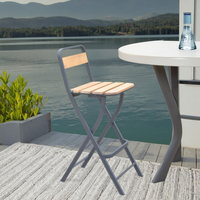 Bar moderne, simple, élégant, avec cadre en métal, table et chaises hautes, ensemble de meubles de maison pour l'extérieur et le jardin