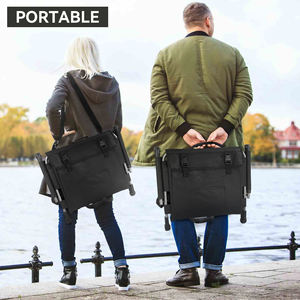 Silla de Estadio Portátil Moderna de Acero con Respaldo Ergonómico, Tiras Antideslizantes, Bolsillos de Almacenamiento, Ligera para Uso en Dormitorios - Product Image 2