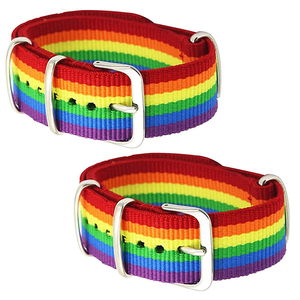 Vòng Tay Co Giãn Tốt Nhất Theo Yêu Cầu Củ<span class=keywords><strong>a</strong></span> Nhà Sản Xuất Vòng Tay Dệt Gay Pride Vải Cầu Vồng Một Cặp Vòng Tay Thời Trang Cho Nữ Hàn Quốc - Product Image 1