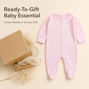 Pijama de una pieza con estampado floral para bebé, 100% algodón, manga larga, para recién nacida, con pies cubiertos, de 0 a 12 meses - Product Image 2