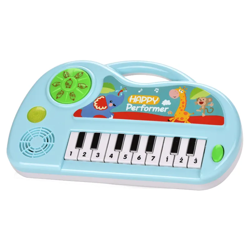 Amazon hot selling Infant Early Childhood Animal Cartoon Piano Plastic Baby Educational Music Toys 24 keys and 2 modes