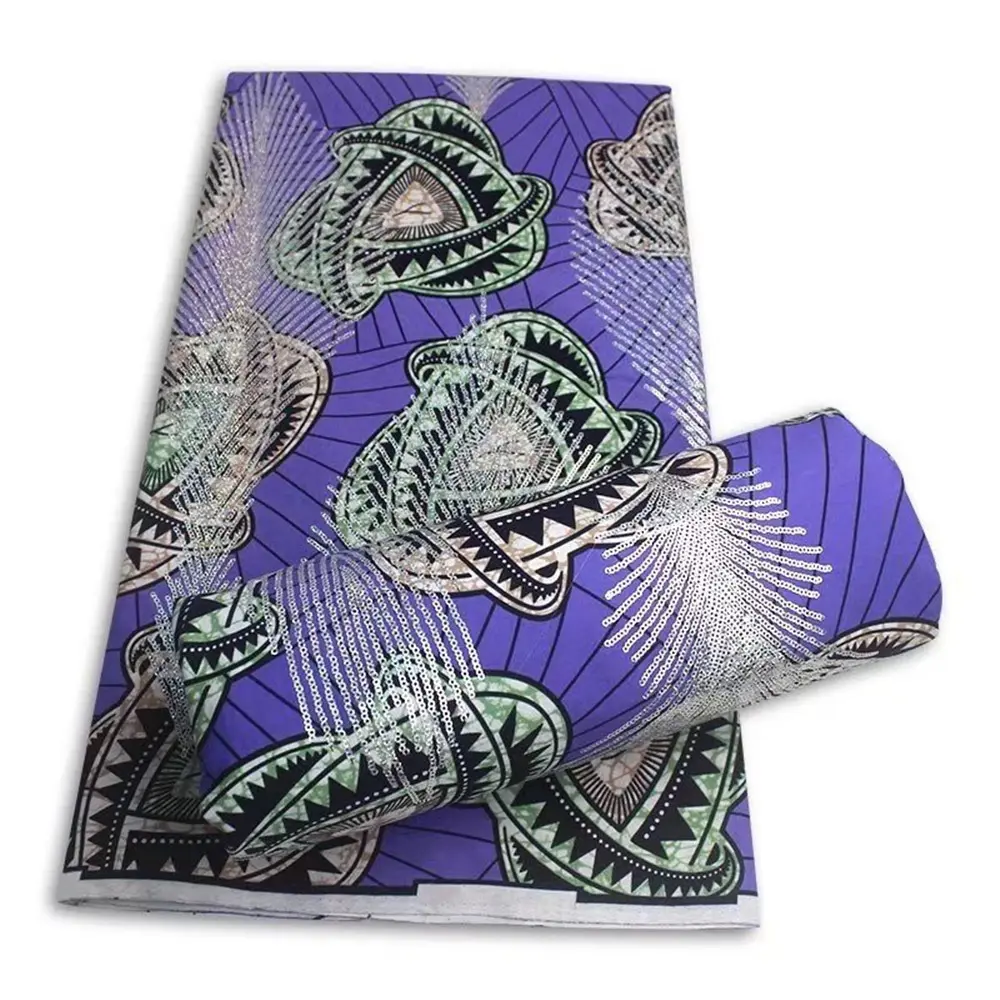 Vente en gros noir blanc mode ankara imprimés africains fleur cire dentelle élégante 4y mousseline de soie + 2y foulard en soie ensemble paillettes cire design