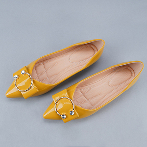 Chaussures plates en cuir verni à bout pointu pour femmes, boucle métallique, été <span class=keywords><strong>2022</strong></span>, <span class=keywords><strong>mocassins</strong></span> à enfiler, chaussures décontractées pour la marche, Zapatos Para Mujer - Product Image 2