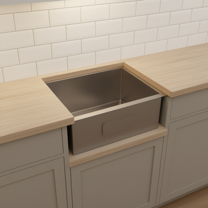 Évier de cuisine sous plan 23x18x12 pouces, cuve simple, acier inoxydable, surface brossée, design contemporain - Product Image 2