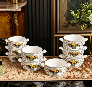 Fruit Print Ceramic Tea <b>Cup</b> And <b>Saucer</b> Set 6 Pieces Durable Porcelain For Home And Daily Use - Product Image 4