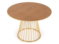 Table à manger moderne en placage mdf rond noir avec base en métal