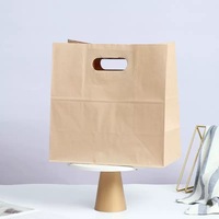 Sacs en papier kraft brun de haute qualité avec poignées découpées sur mesure, écologiques, vente en gros pour épicerie, boulangerie, shopping