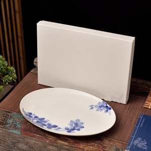 Platos Ovalados de Porcelana China con Estampado Subesmaltado para Restaurante, Vajilla de Hueso, Juego de Platos Ovalados para Cena en Casa, Venta al por Mayor - Product Image 1