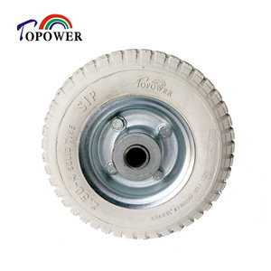 ยางตัน Topower ขนาด 2.50-4 3.00-4 แบบไม่ทิ้งรอย สำหรับงานอุตสาหกรรมหนัก ใช้กับรถขนถ่ายตะกร้อเหล็ก อุปกรณ์โรงงานเหล็ก - Product Image 1