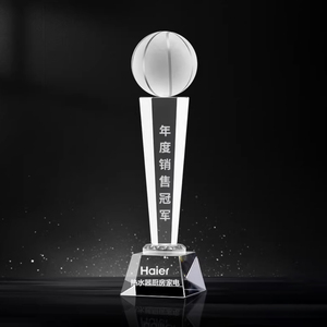 Nouveau Trophée de Football en Cristal Transparent Haut de Gamme Créatif, Colonne en <span class=keywords><strong>Verre</strong></span> K9, Récompenses Haut de Gamme pour Compétitions Sportives, Cadeau - Product Image 1