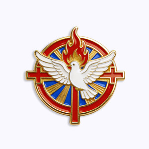 Pin de Solapa de Metal Esmaltado Cristiano con Diseño Personalizado del Espíritu Santo y la Paz para Actividades Religiosas - Product Image 3