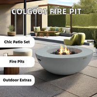 Brasero à gaz rectangulaire en ciment S132 Premium personnalisé, brûleur puissant, double allumage, 65 000 BTU, verre de protection pour terrasse sur le toit, pont de piscine