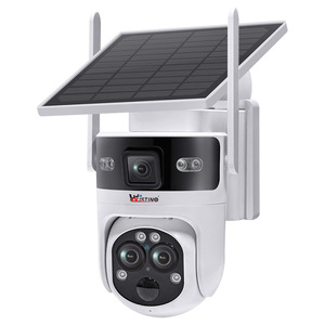 Wistino 4G telecamera di rete solare Auto Tracking 15X Zoom riconoscimento facciale a bassa potenza uso domestico tre lenti scheda di memoria fotocamera 6MP PTZ - Product Image 1