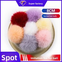 Pompons en fausse fourrure de renard colorés de 8 cm, fabriqués à la main, accessoires DIY pour chapeaux et vêtements, directement de l'usine