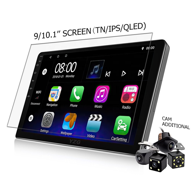4k 1 Din 2 Din Android 10 9 Inch 10.1 Inch Touch Panel Head Unit 64 Stereo DVD Player Carplay Android Car Radio 10 Inch 8 Core