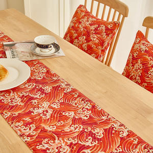 Commercio all'ingrosso della fabbrica del mare rosso stampa linea Look da tavolo Runner <span class=keywords><strong>cucina</strong></span> decorazione da tavolo Runner - Product Image 2