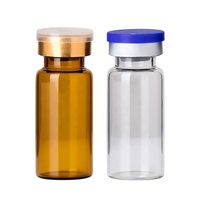 Flacon en verre médical vide en gros, 3ml 5ml 10ml 20ml, flacon tubulaire en verre ambré pharmaceutique avec bouchon