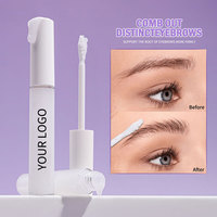 Gel Fijador de Cejas Transparente a Prueba de Agua con Logotipo Personalizado, 24 Horas de Larga Duración, Pegamento para Estilizar Cejas, Cera Transparente para Esculpir Cejas