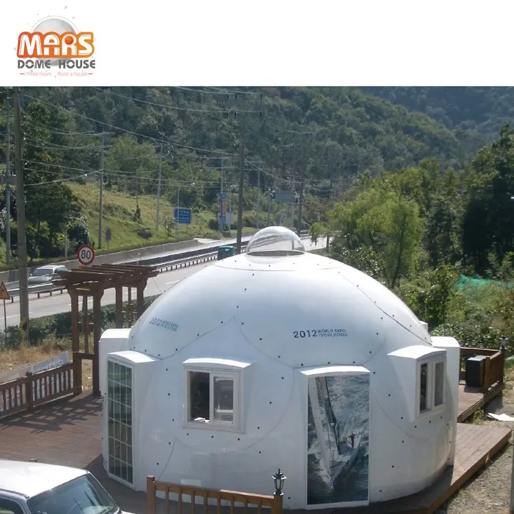 Antirust corrosion resistance mobile flexible glass fiber dome house for sale