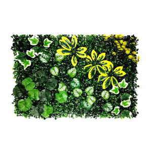 高品質プラスチック製人工多肉植物、花と草付き、100x100x6CM、屋内外兼用 - Product Image 2