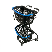 Chariot de courses de supermarché - Chariot léger et durable avec finition zinguée, design pliable, roues en PU, protection contre la corrosion