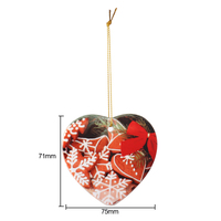 Pendentif coeur de Noël Sublimation vierge bricolage ornements de Noël en céramique personnalisés