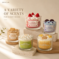Op maat gemaakte grote dessertgeurende kaars met meerdere lonten in glazen pot, 8 geuren, cadeau, huisdecoratie, gemengde bestelling, private label, OEM, ODM