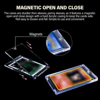 Porte-cartes magnétique transparent 35PT, présentoir de cartes triangulaire en acrylique, étui étanche, présentoir de cartes à collectionner, étui de protection pour cartes de sport de baseball