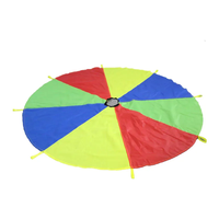 Hochwertiger 6FT Langlebiger Mehrfarbiger Kinder-Regenbogen-Fallschirm mit 8 Griffen für Schul- und Outdoor-Teamspiele mit Individuellem Logo
