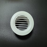 Grille d'aération ronde réglable à montage au plafond, en plastique ABS blanc, à lamelles droites, avec boucle à ressort, pour système de climatisation