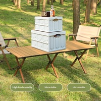 Table pliante en acier haute teneur en carbone de style glamping extérieur, chaises pliables enroulables ultra-légères, ensemble de pique-nique pour voiture RH-417