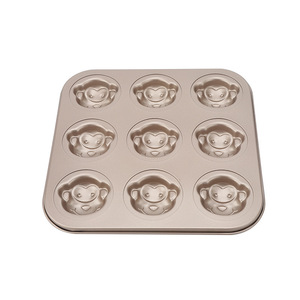 Non Stick Monkey Face Cake Mold 6 Cavity Baking Pan For Muffin Oven Use - Product Image 5