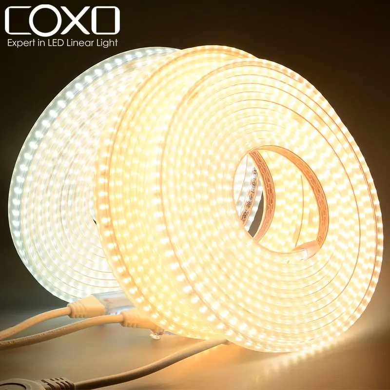 COXO 220v led strip High voltage Anti glare 6000k 4000k 3000k 2835 220v led strip light