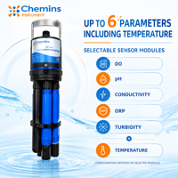 Sonde de qualité de l'eau multiparamètres intégrée IMP-302Clean, nettoyage automatique, IP68, RS485 Modbus RTU pour lacs et rivières